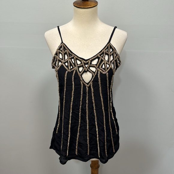 Bebe Sparkly  Cutout Top (S/M)